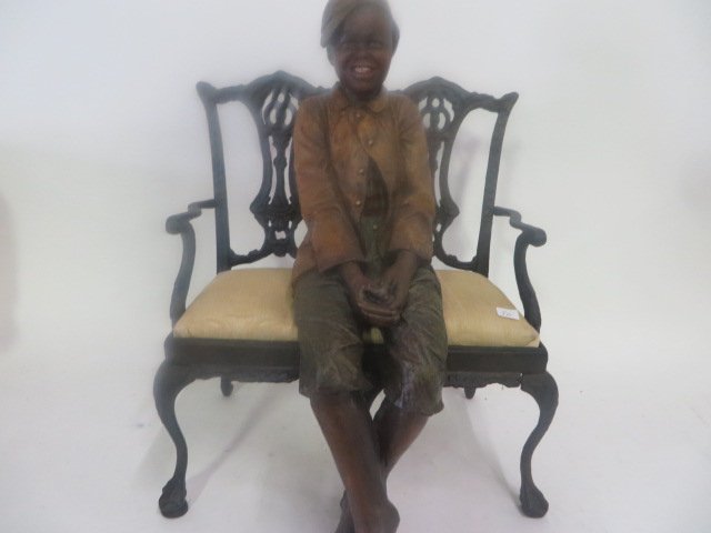 Vienna Bronze Cold Cast. Boy on a Bench (1 of 4)