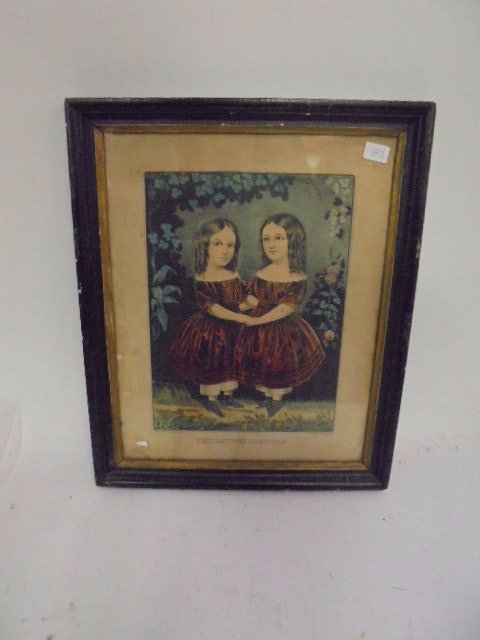 Currier and Ives LIthograph Little Sisters (1 of 2)