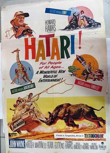 Movie Poster. Hatari. John Wayne. (1 of 1)