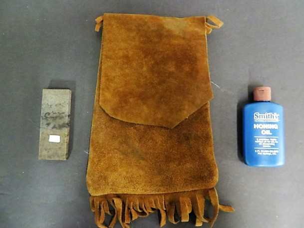 Indian Buckskin Pouch. Fringed Edges (1 of 3)