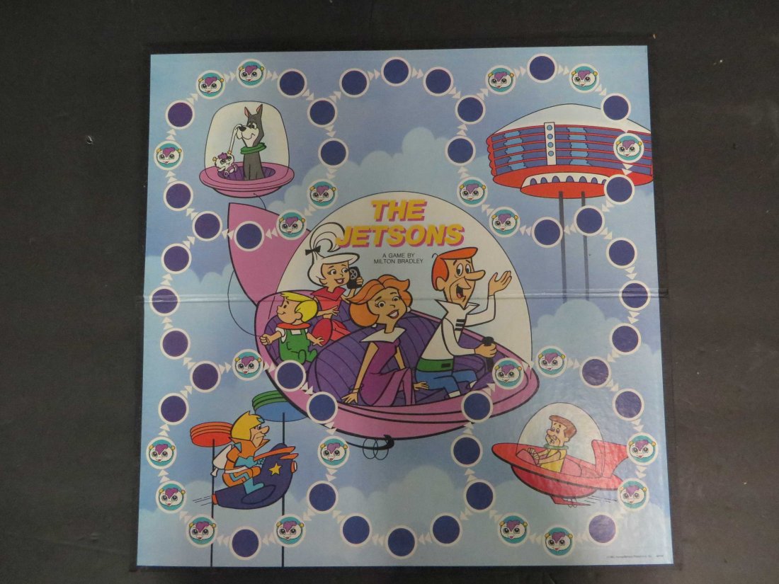 The Jetsons Board Game: Milton Bradley. "Featuring the newest Jetson family member" c. 1985. Box top as is