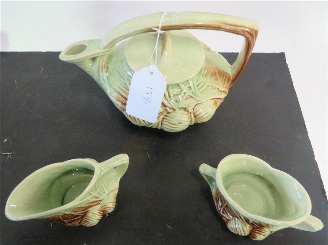 McCoy Tea Set.  Signed. 3 pc. (1 of 1)