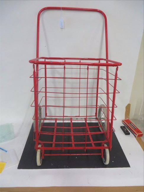 Red Mid Century Shopping Cart (1 of 2)