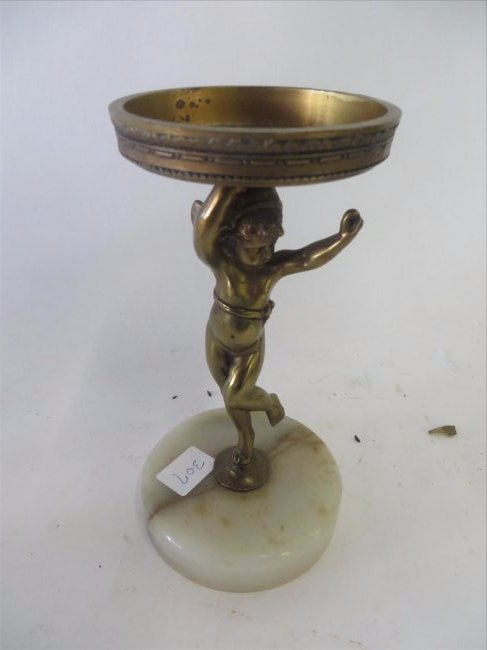 Brass and Marble Figural Soap Dish (1 of 1)