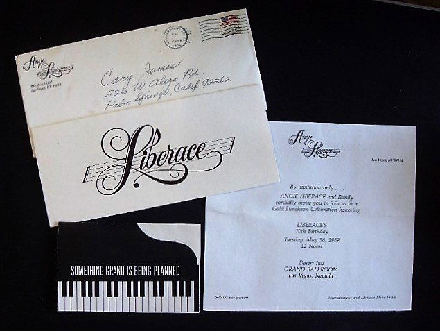   LIBERACE BIRTHDAY INVITATIONS (2) (1 of 3)