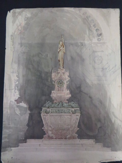 Ecole Des Beaux Arts: Watercolor Sketches (2): 19th Century. 24"H. x 18"W