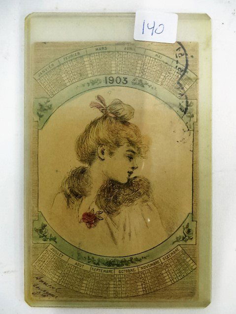 Rare Henri Boutet Calendar Postcard (1 of 1)