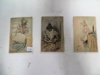 Henri Boutet Postcards (3): C. 1903 , Three in the lot.