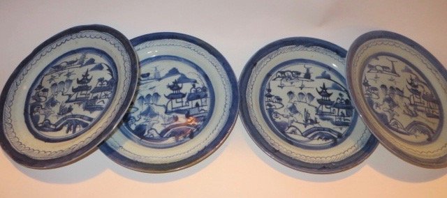 Canton Plates. C. 1800's (Four) (1 of 4)