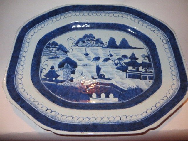 Canton Platter C. Mid-1800's (1 of 4)
