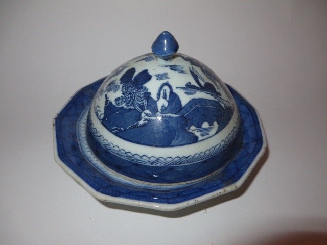 Canton Butter Dish. Three pc. (1 of 5)