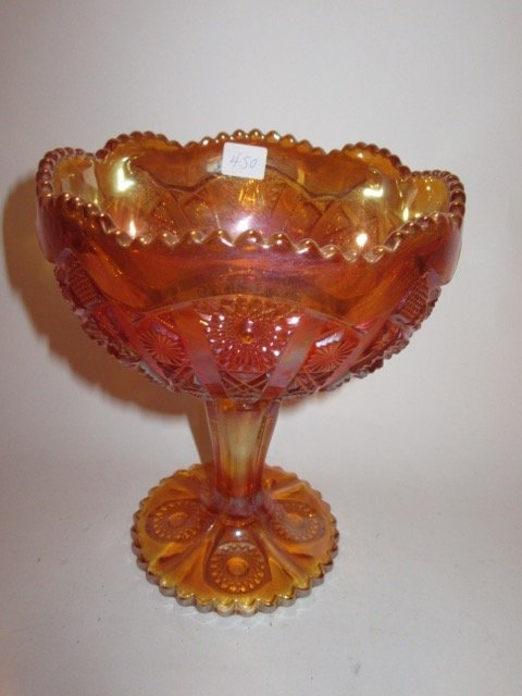 Carnival Glass Pedestaled Compote (1 of 3)