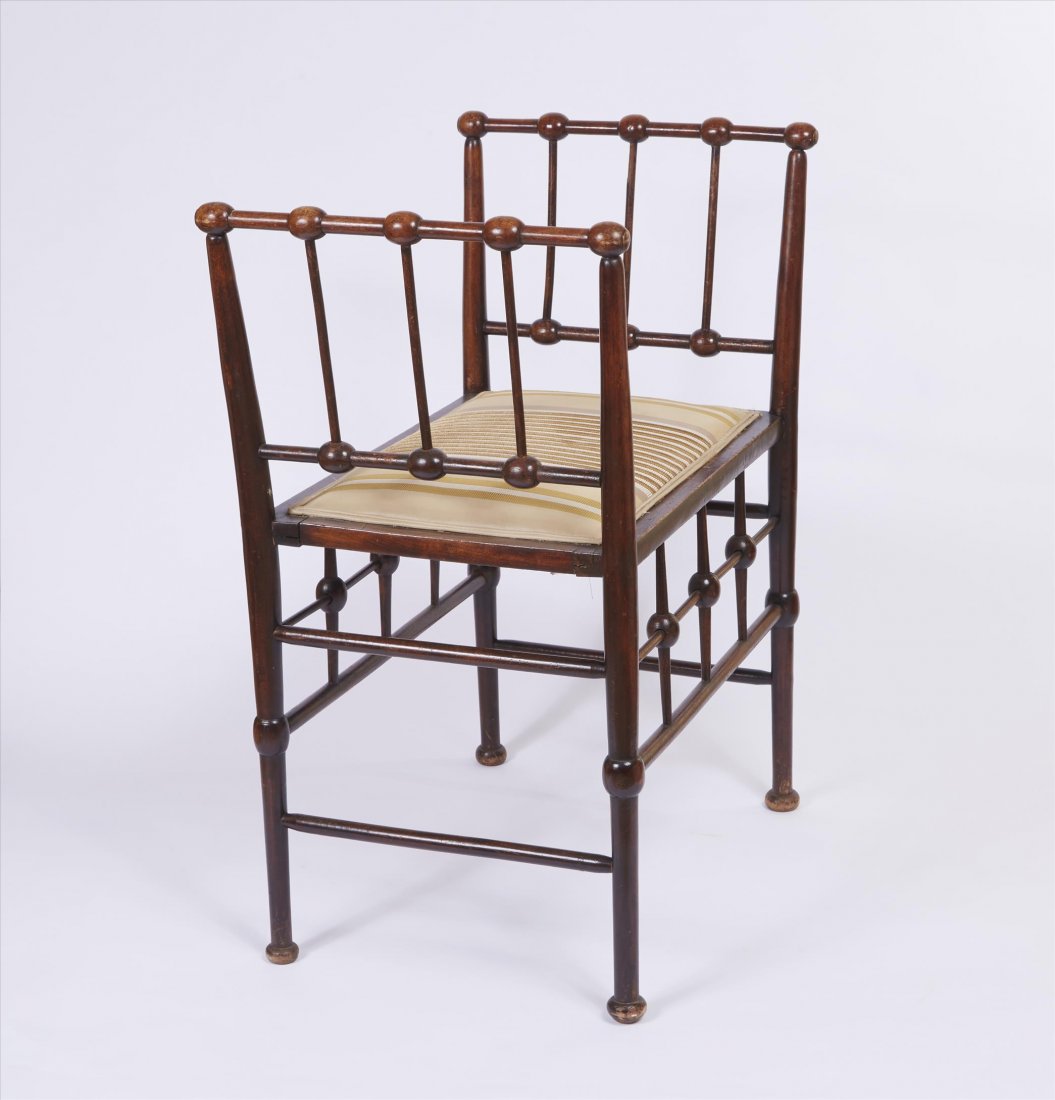 Stick and Ball Victorian Hall Seat: 28 1/2"H. x 22 1/2"W. x 15 1 /2"D.