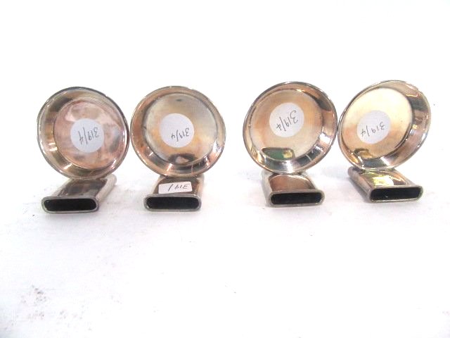 Ortega Sterling Trays/Matchholders (4): Marked Ortega 925 and impressed mark seeming to be an eagle with an 8 inside 1/2"H. x 2 1/2"W.