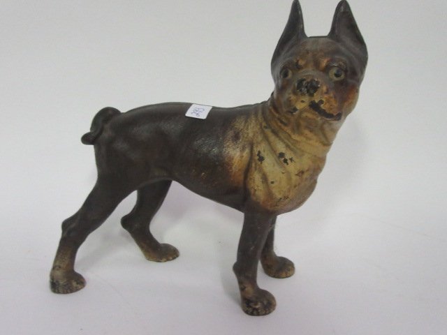 Antique Cast Iron Door Stop: An English Bull Dog. 9 1/2"H
