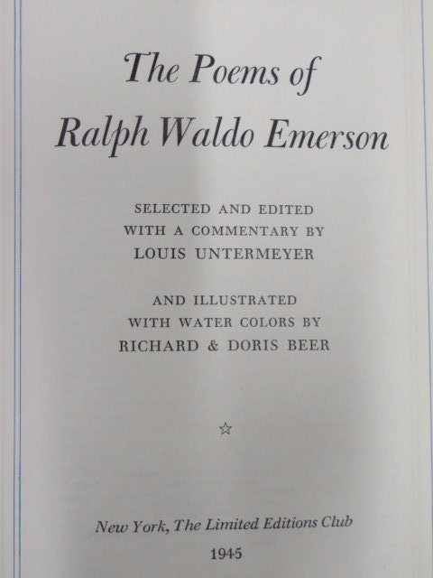 Emerson. Ralph Waldo. Poems Of (1 of 3)
