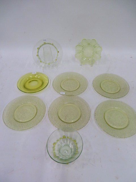 Collector's Lot of Vaseline Glass (9) (1 of 1)