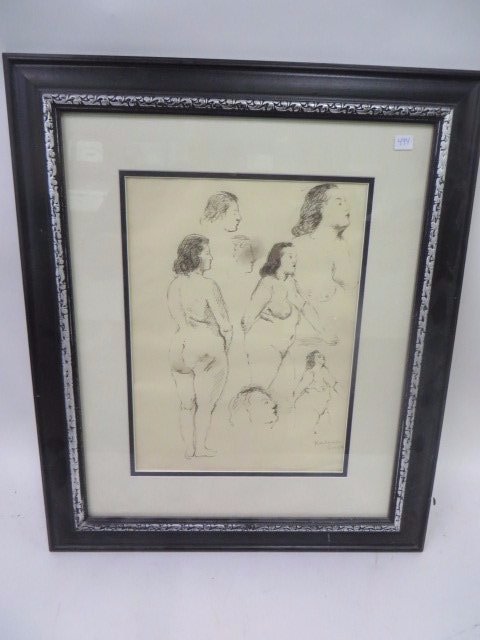 Raphael Soyer Watercolor. Nudes.Signed (1 of 3)