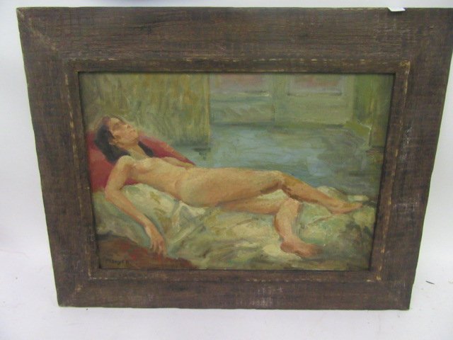 Moses Soyer. Oil. Nude. Signed: Moses Soyer. Oil. Nude Signed.