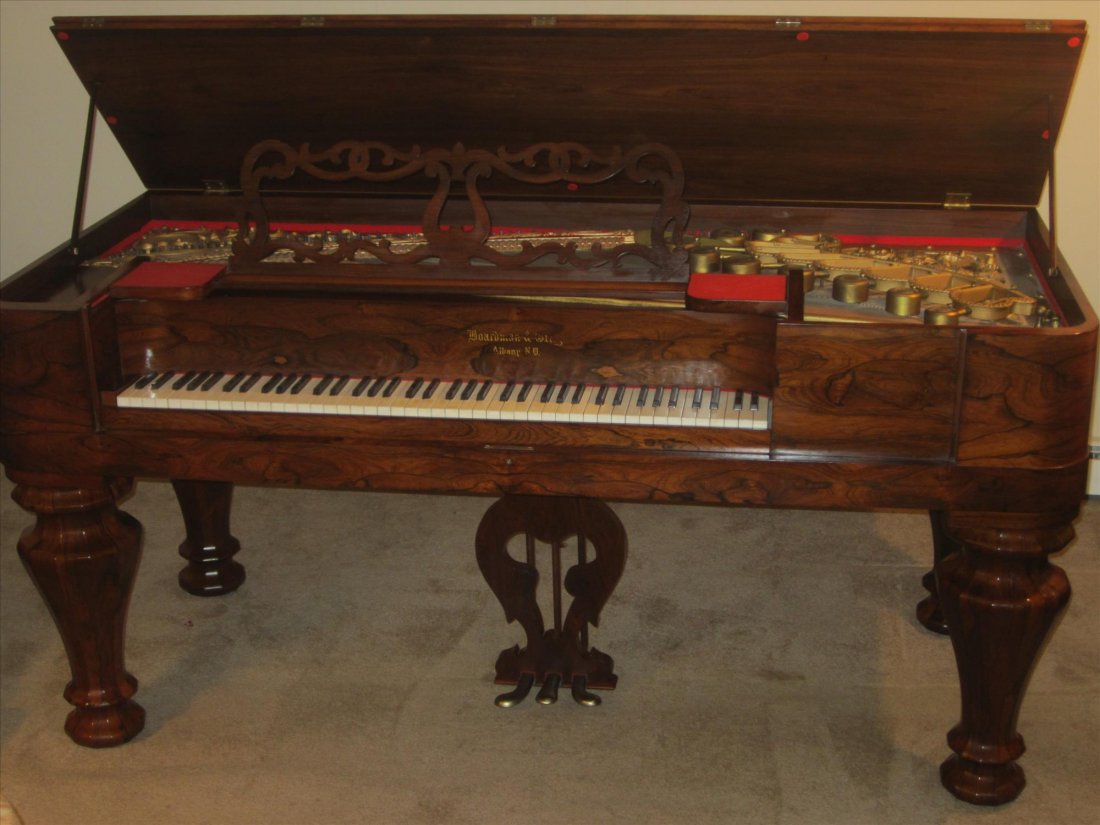 Boardman & Gray Grand Piano 1851: Boardman & Gray Grand Panio C. 1857 Very clean and well maintained Successfull buyer will have turcker or shipper Remove from private home in Beacon, NY Established in 1837 by William Boardman and Jam