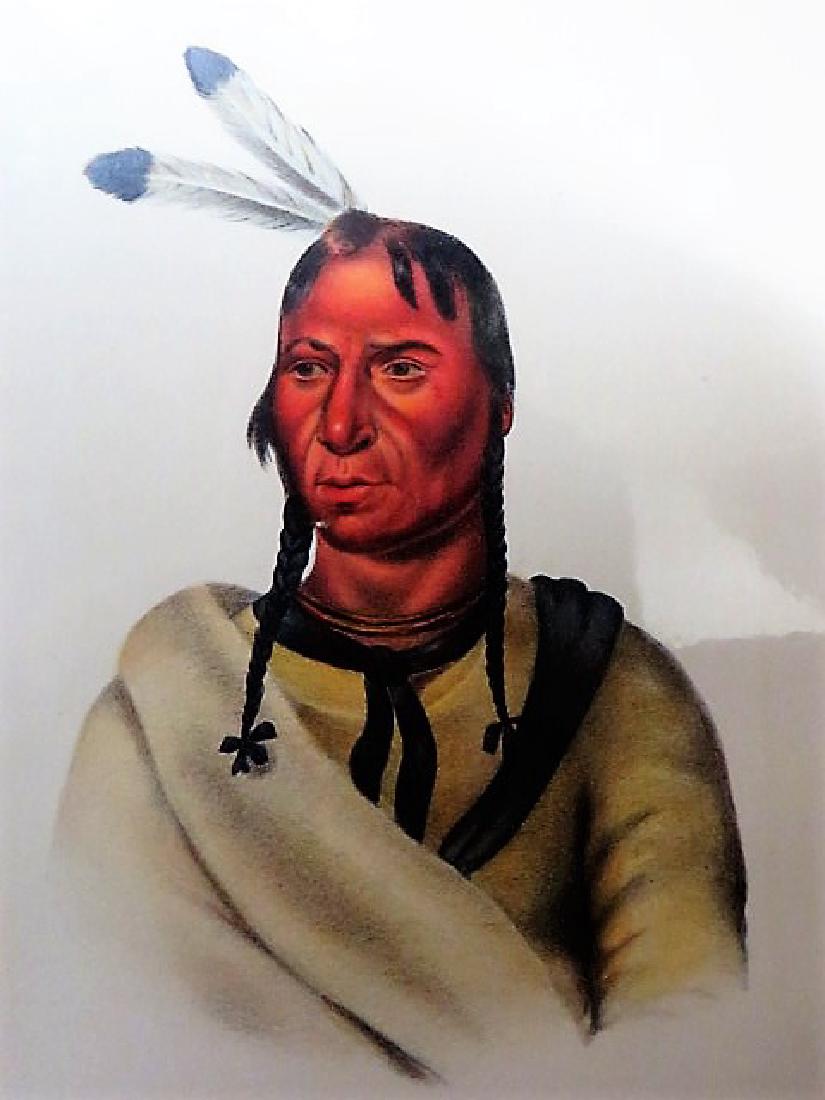 McKenney and Hall Indian Lithograph: McKenney and Hall Indian Lithograph. Esh-Tah-Um-Leah - Sioux Chief. From Thomas L. McKenney and James Hall, The History of the Indian Tribes of North America, Philadelphia, 1842-1870. Octavo. With tex