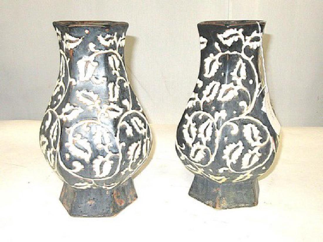 Pr. 19th C. Enameled Vases. (1 of 2)