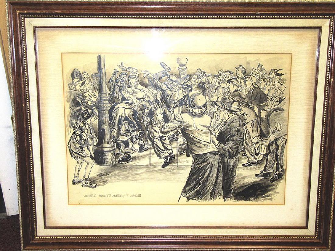 James Montgomery Flagg. Watercolor: James Montgomery Flagg. Watercolor. Signed L. L. James Montgomery Flagg. 13" H. x 19" W.