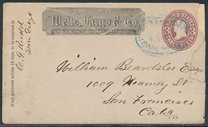 1893 Cancel Wells Fargo & Co: Mid-Winter Cancel. Wells, Fargo & Co. San Francisco, Cal. To Rocklyn, Lincoln Co. Washington Columbian Frank H3 On Thorpe #1574 Lower Left-Faint imprint seal of California Midwinter Exposition