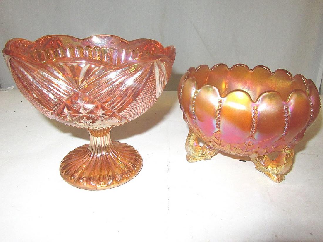 Carnival Glass Compote and Bowl (1 of 1)