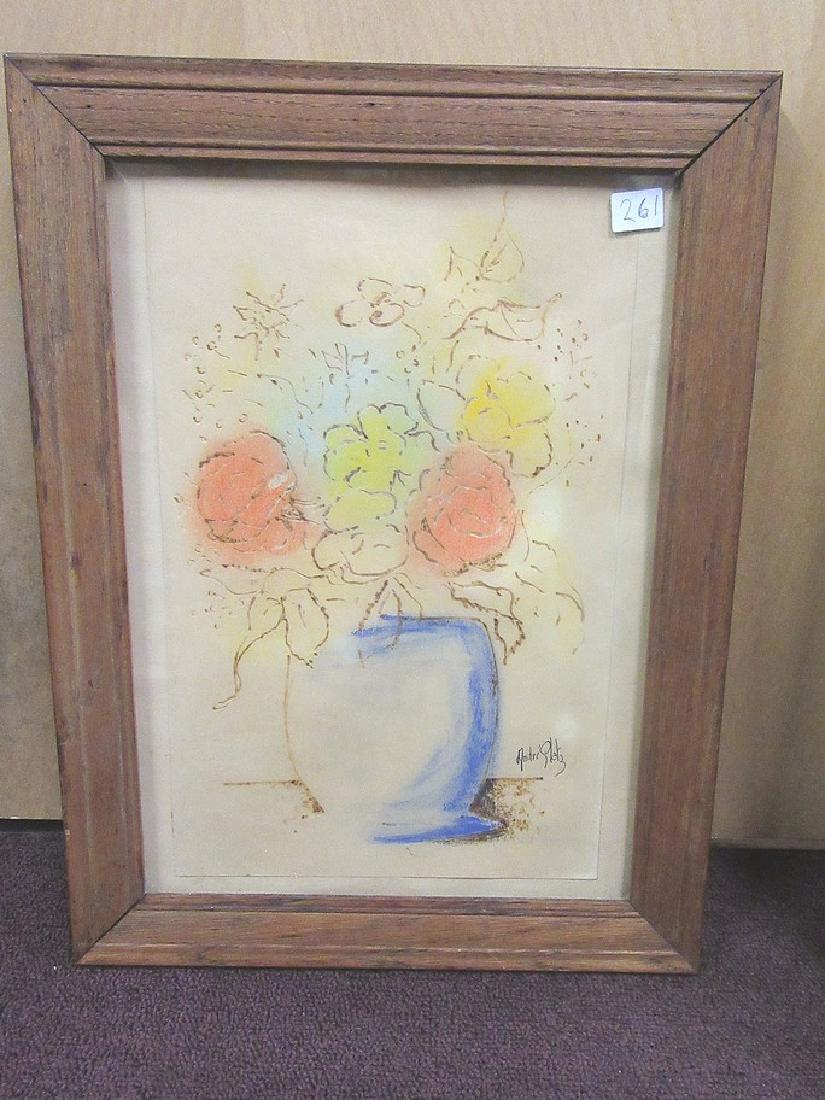 Andre Platz. Mixed Media. Floral Sgd. (1 of 3)