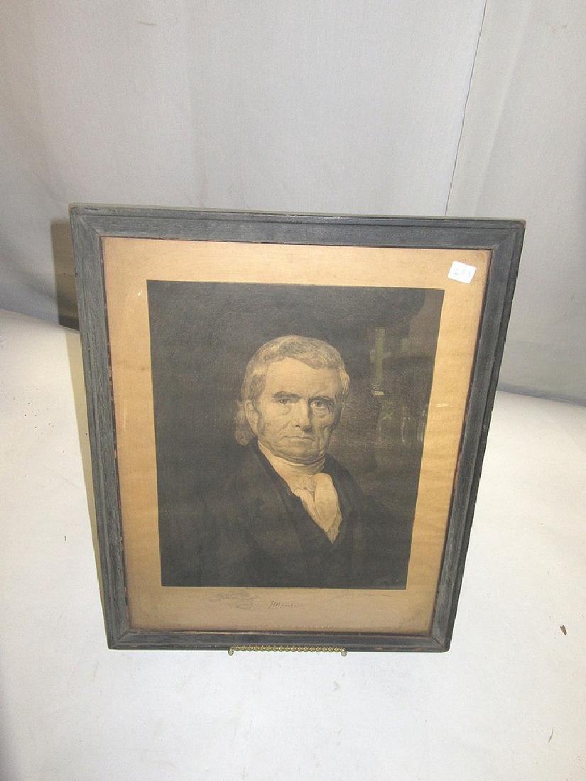 Engraving. J. Marshall. J. Fagan C. 1895: Framed. 20"H. x 16"W