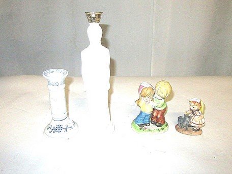 Collector's Lot of China: Eight Czechoslavakian saucers; a demi-tasse cup and saucer; an English bone china dish; an Avon tall lady figure (bottle); Schuman Bavarian floral decorated plated (12) (some decoration loss). Two Hum