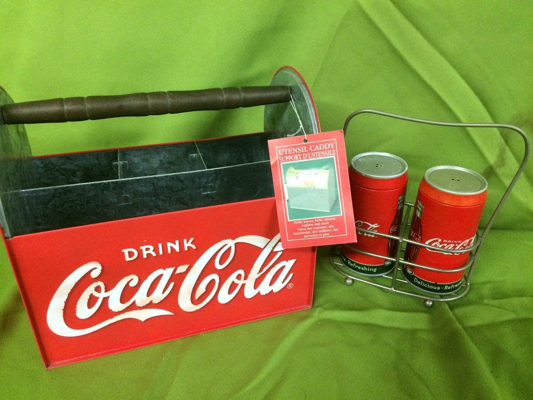 Coca Cola Utensil and Napkin rack and salt and pepper: Please Review Shipping Terms PRIOR to bidding