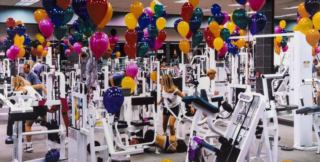 Charlie White (b.1972) LA Fitness, Hollywood: Charlie White (b.1972)LA Fitness, HollywoodLight Jet Chromogenic print mounted on plexiglass, 1999, signed in black in on an adhesive label verso, the edition was 3, 1220 x 2440mm (48 x 96in)Provenanc