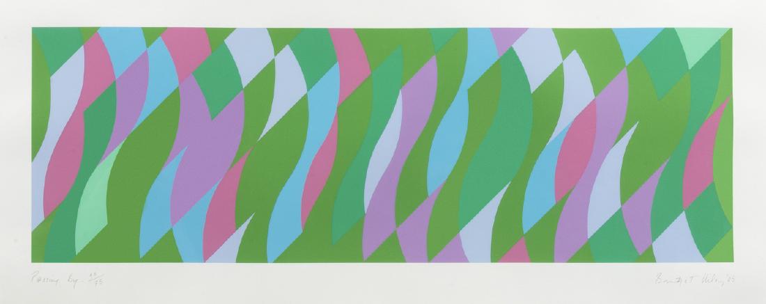 Bridget Riley (b.1931) Passing By (Schubert 60): Bridget Riley (b.1931)Passing By (Schubert 60)Screenprint in colours, 2005, signed, dated and numbered from the edition of 75 in pencil, on wove paper, printed at Artizan Editions, Hove, with full mar