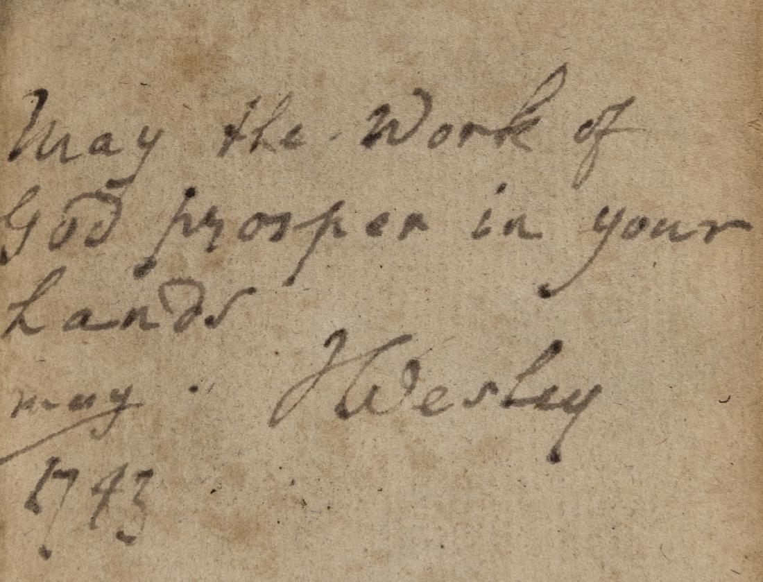 Wesley (John).- Vida (Marcus Hieronymous, Bishop of: Wesley (John).- Vida (Marcus Hieronymus, Bishop of Alba) Opera, presentation copy from John Wesley (written in third person on behalf of Wesley, not Wesley's hand), woodcut device on title, ink inscri