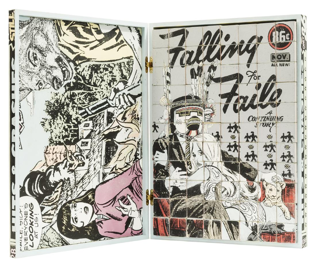 Faile (b. 1975 & 1976) Puzzle Box 03: Faile (b. 1975 & 1976)Puzzle Box 03The unique multiple comprising 88 six-sided cubes, 2011, each screenprinted in colours with painted acrylic elements, housed within the original wooden box with furt