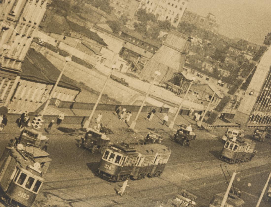 Mikhail Grachev (1913-2013) Moscow, 1940s: NO RESERVE Mikhail Grachev (1913-2013) Moscow, 1940sGelatin silver print, signed and titled in Cyrillic in blue ink verso, 17 x 22cm (6 5/8 x 8 5/8in)This lot also includes three photomontages, each s