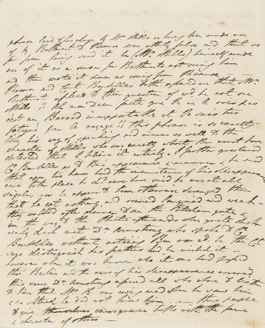 Missing Diplomat.- Bathurst (Benjamin).- Bathurst: Missing diplomat.- Bathurst (Benjamin, diplomatist, 1784-1809).- Bathurst (Phillida, wife of Benjamin Bathurst, daughter of Sir John Call, Bt., c. 1774-1855) Long Autograph Letter to Charles Stuart de
