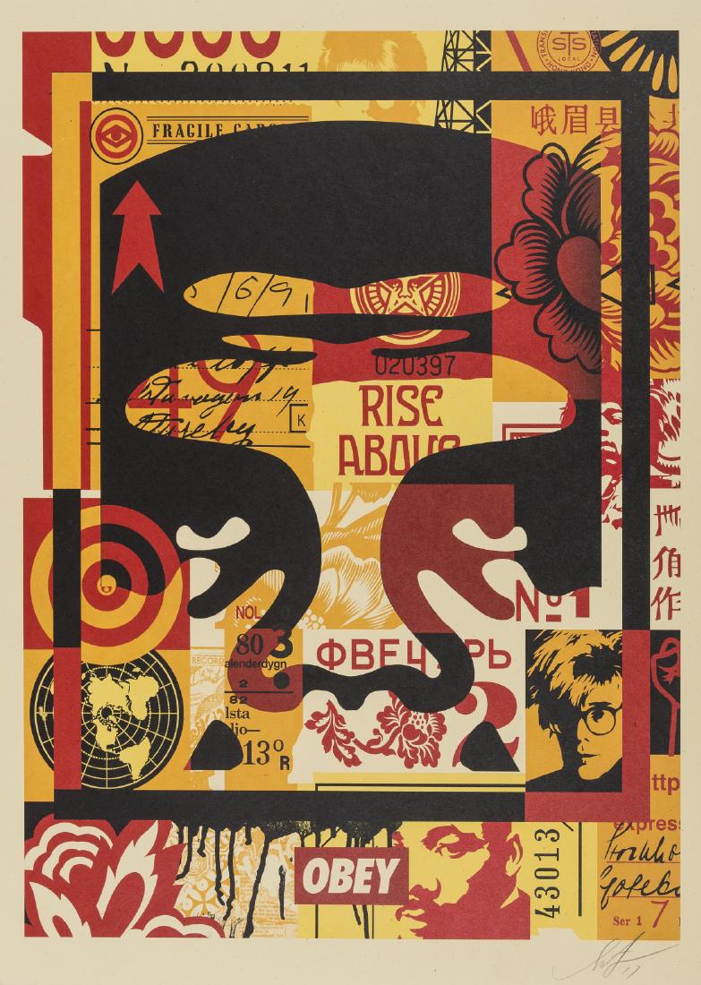 Shepard Fairey (b.1970)  3 Face Collage (1 of 3)