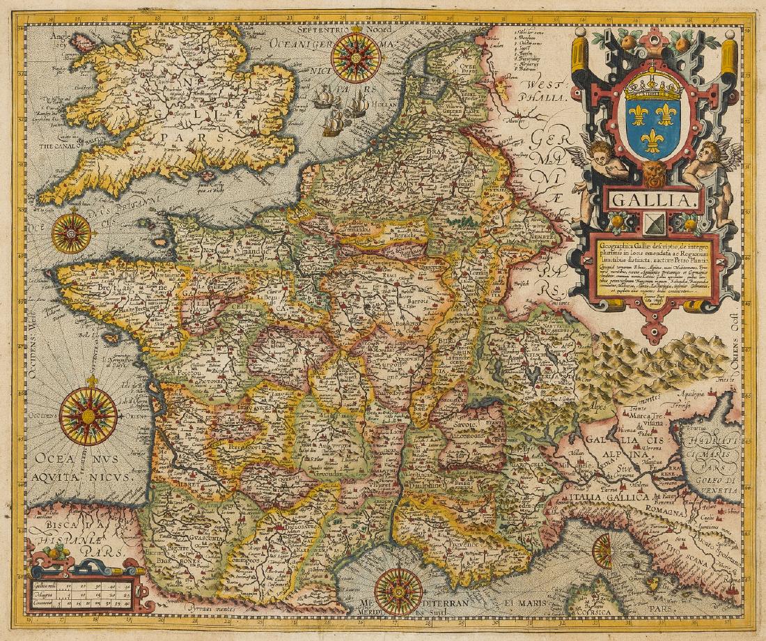 France.- Ortelius (Abraham) Gallia, detailed map of (1 of 1)