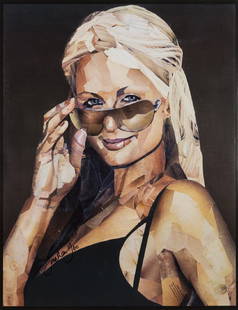 δ Jonathan Yeo Paris Hilton: NO RESERVE δ Jonathan Yeo Paris Hilton Offset lithograph printed in colours, 2008, signed in black ink, on thin glossy wove paper, published by Lazarides Gallery, London, the full sheet printed