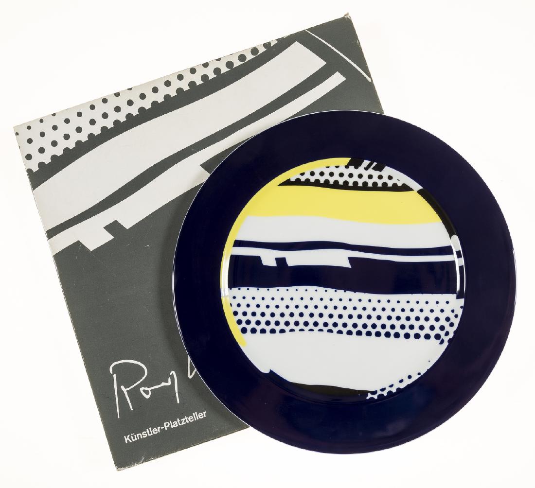 Roy Lichtenstein (1923-1997) Untitled: Roy Lichtenstein (1923-1997)UntitledThe ceramic plate multiple in colours with glazing, c. 1990, stamped with the artist's signature verso and numbered from the edition of 3000, published by Rosenthal