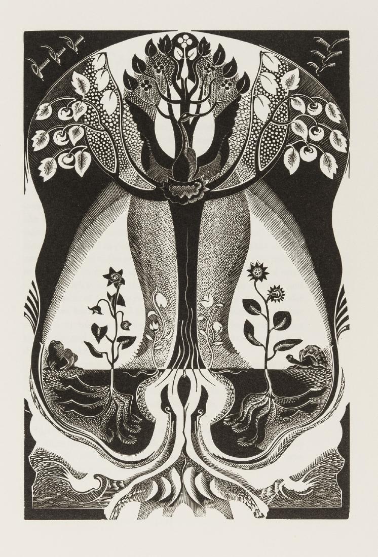 Hermes (Gertrude) Wood Engravings...being illustrations: Hermes (Gertrude) Wood Engravings...being illustrations to Selborne..., number 76 of 240 copies, wood-engraved plates, original cloth-backed patterned-paper boards, uncut, Newtown, Gwasg Gregynog, 198