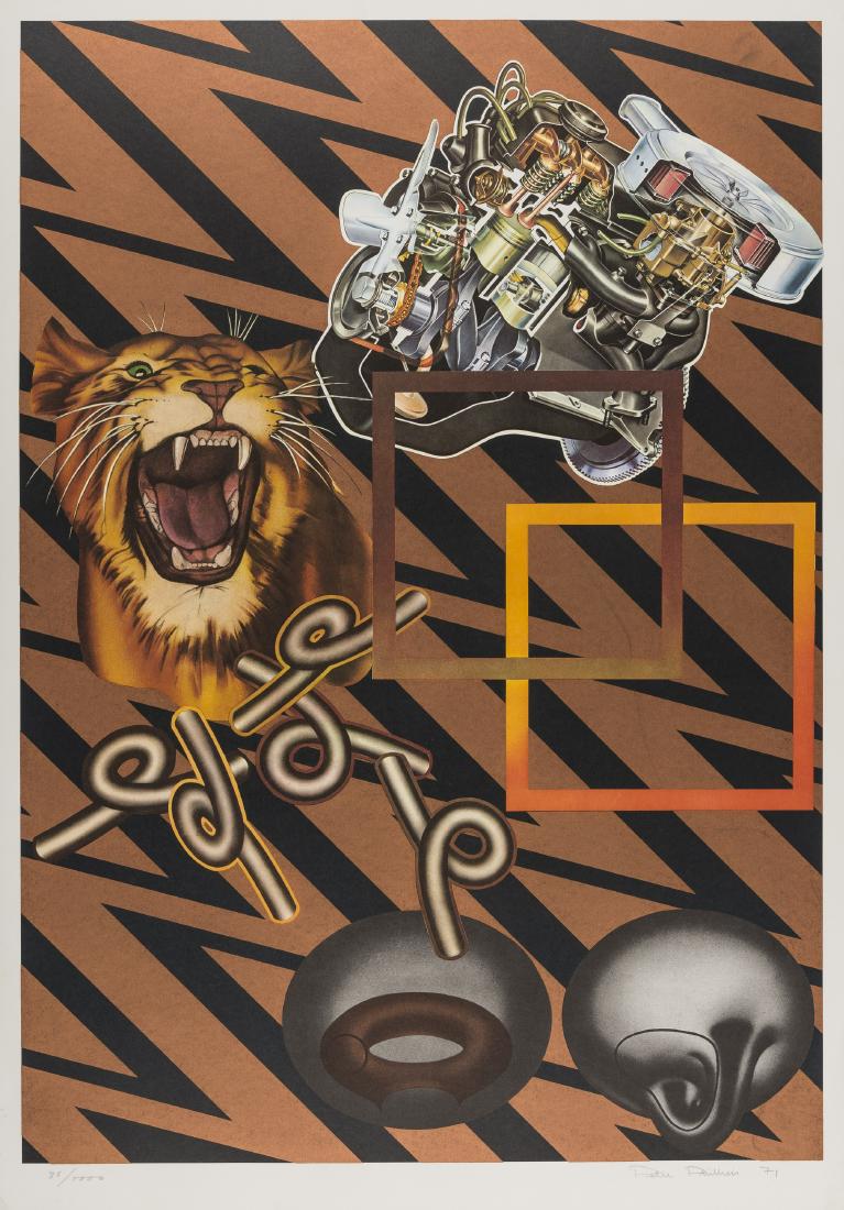 δ Peter Phillips (b.1939) Safari (Bronze): δ Peter Phillips (b.1939)Safari (Bronze)Screenprint in colours, 1971, signed, dated and numbered from the edition of 1000 in pencil, on wove paper, the full sheet, 910 x 633mm (35 7/8 x 24 7/8in)