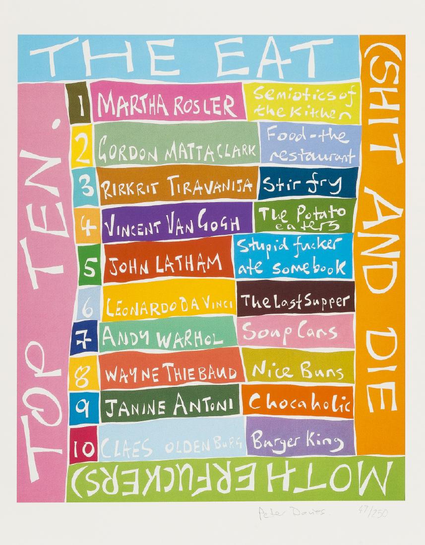 δ Peter Davies (b.1970)  The Eat (Shit and Die (1 of 1)