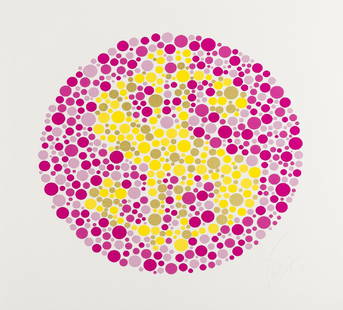 δ Beejoir (b.1979) The Colour of Money: δ Beejoir (b.1979)The Colour of Money (Pink/Yellow)Screenprint in colours, signed in pencil, the edition was circa 150, on wove paper, the full sheet, 550 x 550mm (21 5/8 x 21 5/8in) (unframed) "