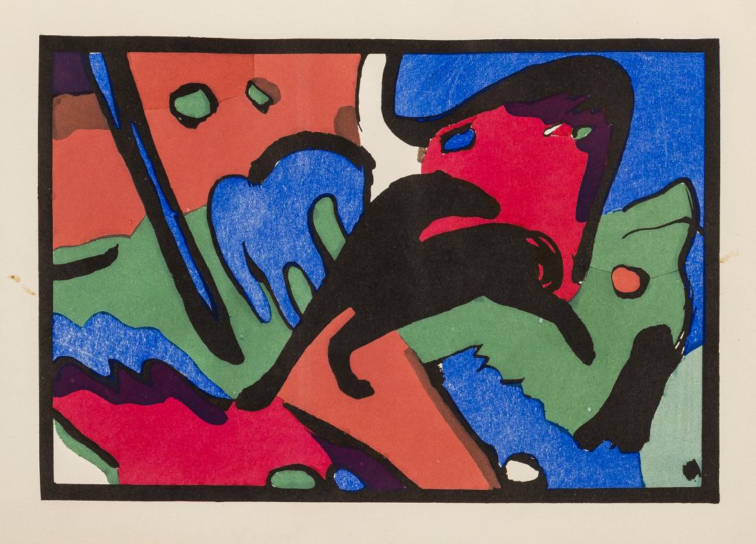 German Expressionism.- Kandinsky (Wassily) & Franz: German Expressionism.- Kandinsky (Wassily) & Franz Marc, editors. Der Blaue Reiter, first edition, 4 tipped-in hand-coloured plates, 2 after Marc and Kandinsky, illustrations, initials by Marc and Jea