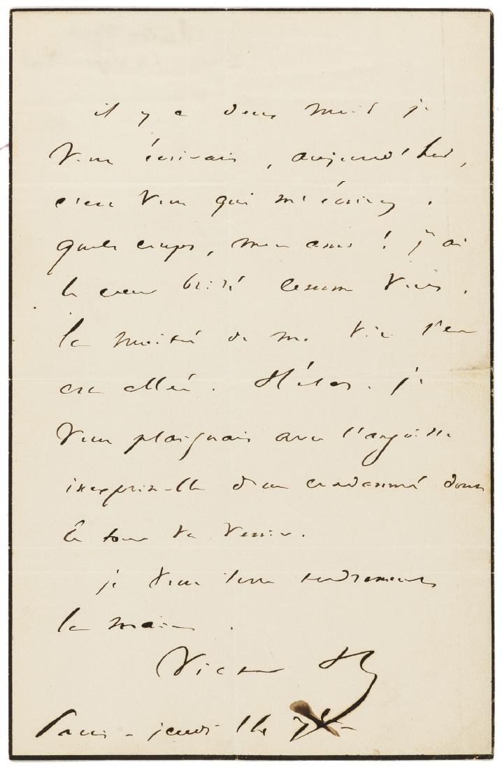 Hugo (Victor) Autograph Letter signed to Odilon Barrot, (1 of 1)