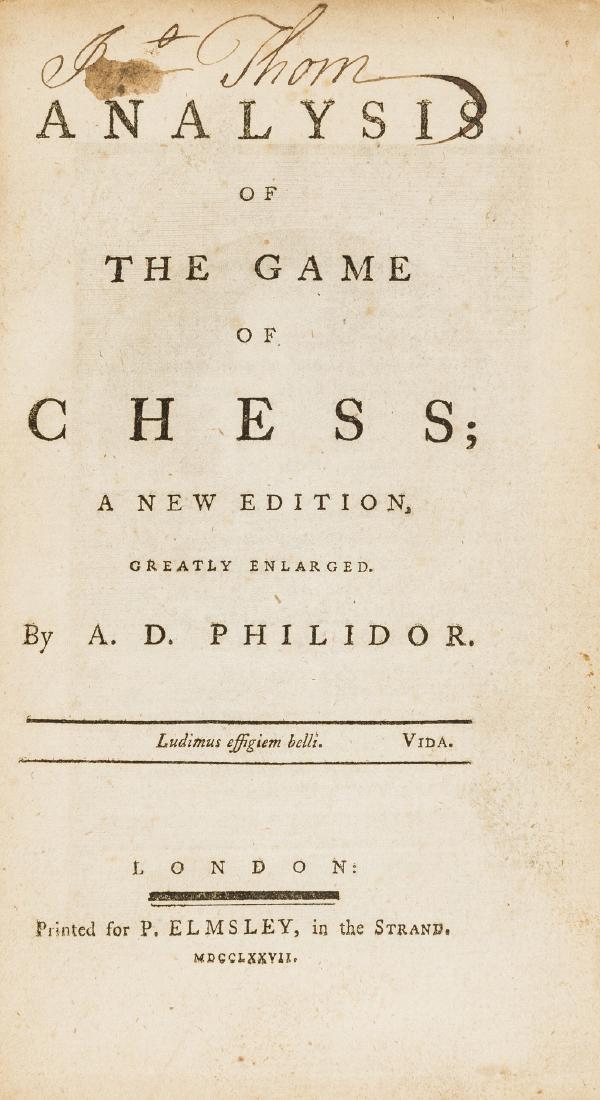 Chess.- Philidor (François-André Danican) (1 of 1)